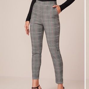 Glen Plaid High Waist Cropped Pant